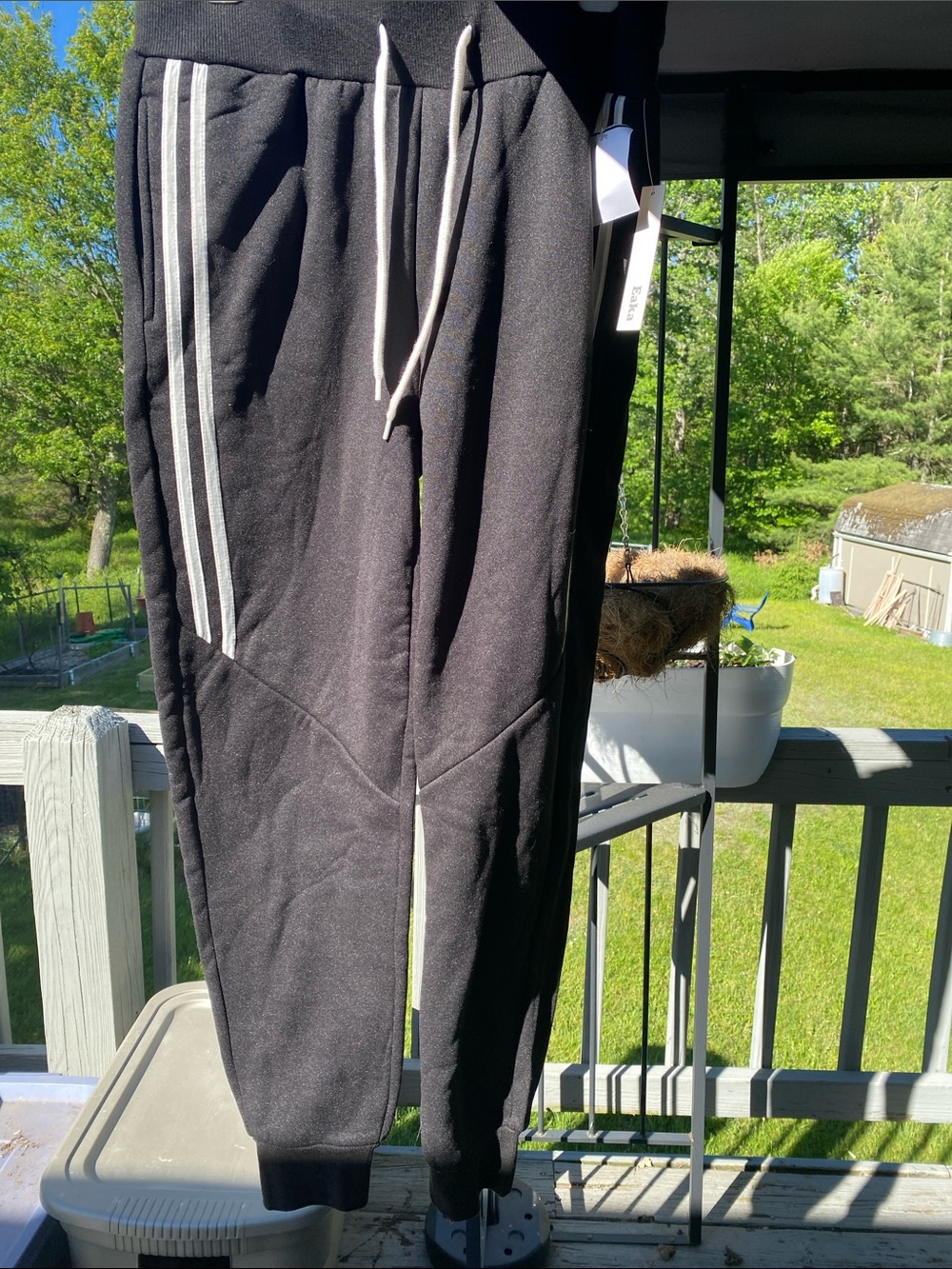 Black Women's Track Jogger Pants with Side Stripes